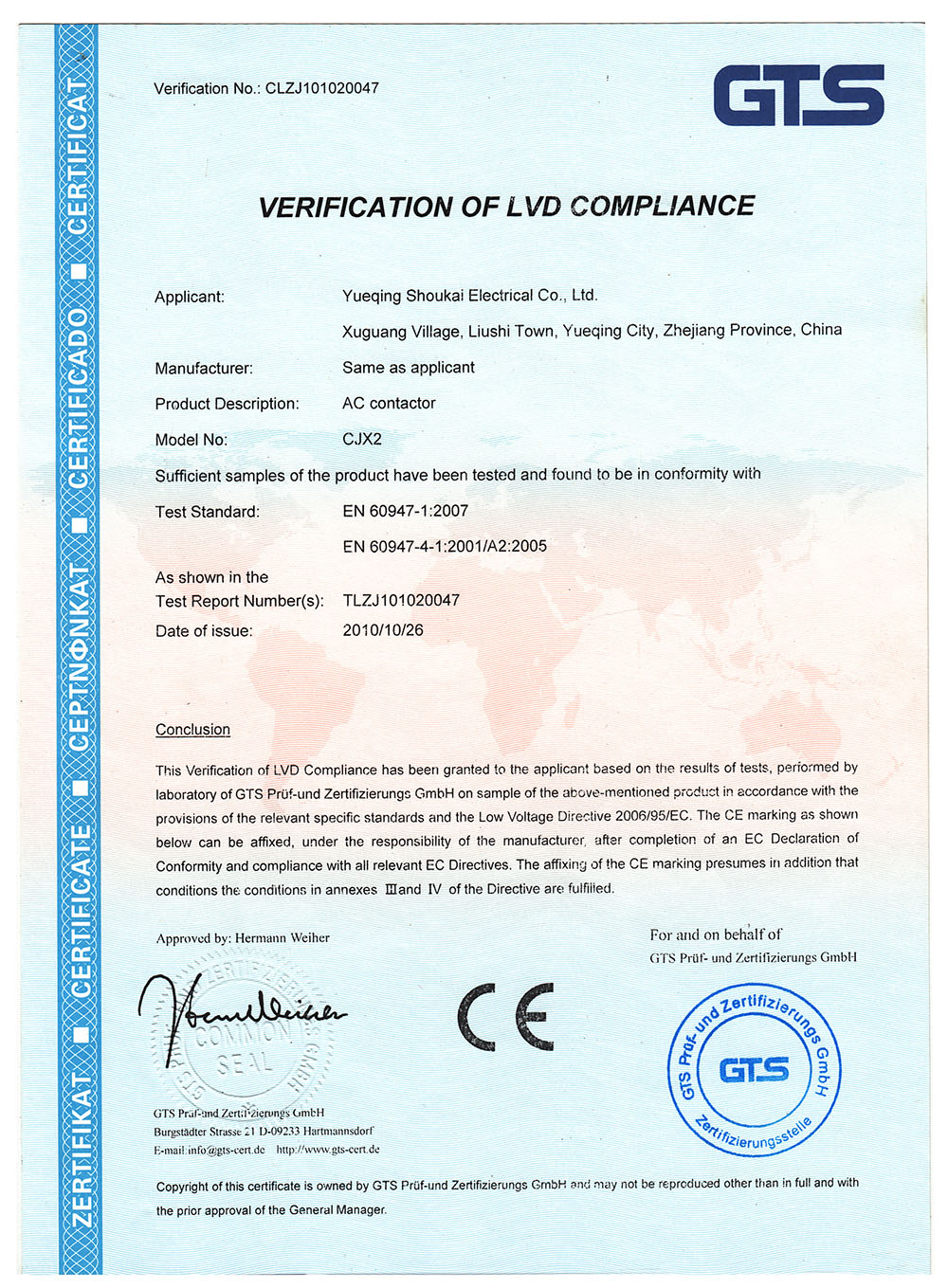 VERIFICATIONOFLVDCOMPLIANCE